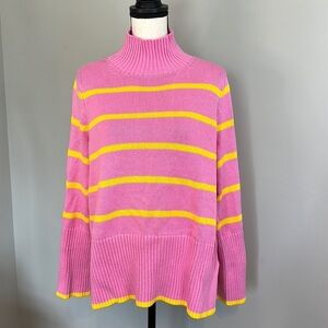 Free Assembly 100% Cotton Turtleneck Striped Sweater NWOT